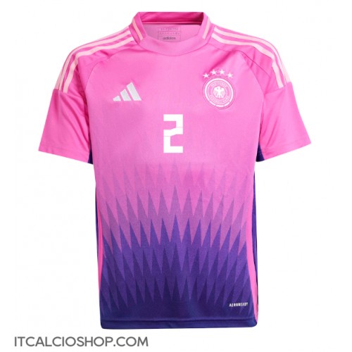 Germania Antonio Rudiger #2 Seconda Maglia Europei 2024 Manica Corta